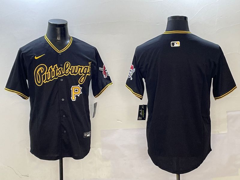 Men Pittsburgh Pirates Blank Black Game 2025 Nike MLB Jersey style 3
